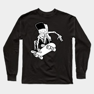 skateboarder - black and white design Long Sleeve T-Shirt